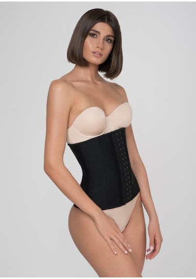 Mistirik Tvigoso Model 4 Agraflı Kopçalı Sıkılaştırıcı 3 Bölge Etkili Toparlayan Askısız Latex Siyah Renk