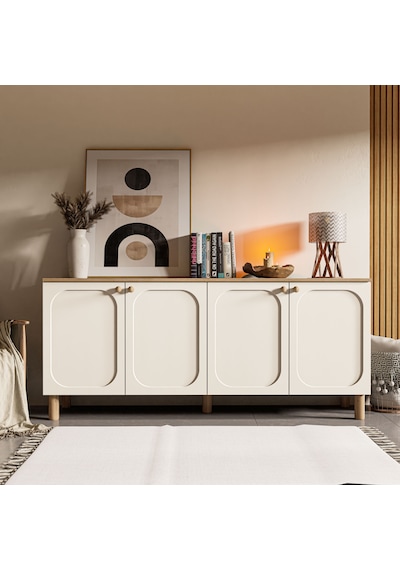 1700 Monza 180 Cm Membran Mdf Kapaklı Bohem Konsol Sepet-beyaz