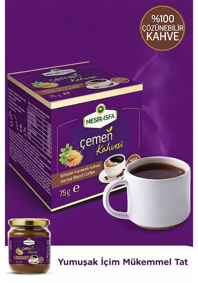 Mesiri Şifa Çemen Kahve Bitkisel Karışımlı Çözünebilir Kahve 75gr Granül