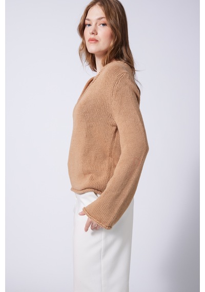V Yaka Basic Triko Kazak CAMEL