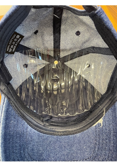 Jean Denim Kot Kumaş Vintage Unisex Cap Şapka Lacivert