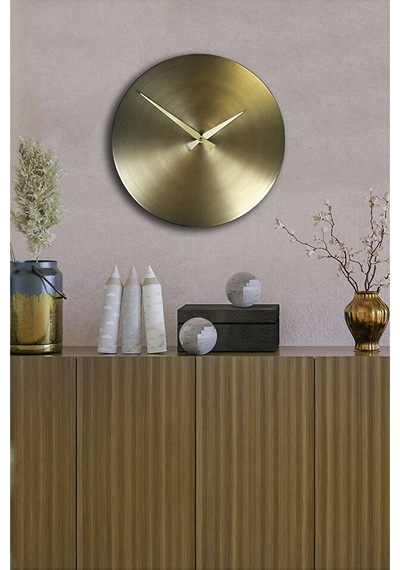 Koçtaş 35 Cm Sivama Metal Altin Duvar Saati