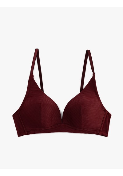 Koton Yumuşak Dokulu Balensiz Dolgusuz Sütyen Bordo 5wlk10126mk Bordo