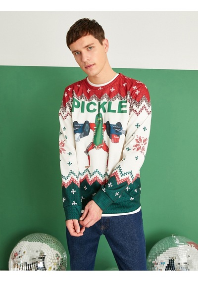 Koton Rick And Morty Yılbaşı Sweatshirt Lisanslı Baskılı Beyaz Desenli 2wam70164mk Beyaz
