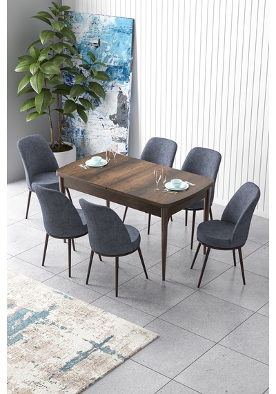 Canisa Zen Serisi 80x132 Mdf Açılabilir Barok Ahşap Desen Masa Takımı Ve 6 Füme Sandalye Masa Barok Sandalyeler Füme Canisa Zen Serisi 80x132 Mdf Açılabilir Barok Ahşap Desen Masa Takımı Ve 6 Füme Sandalye Masa Barok Sandalyeler Füme