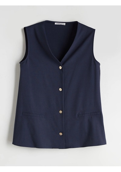 LC Waikiki Lcw Grace Indigo V Yaka Kadın Yelek İndigo