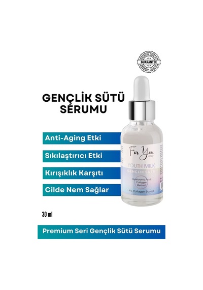 Gençlik Sütü Cilt Bakım Serumu, Anti-aging, Yaşlanma Karşıtı, Retinol-collagen-hyaluronic Acid 30 Ml