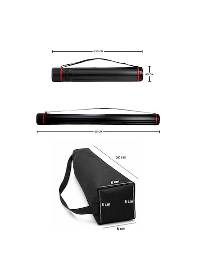 Tebag 8,5 Cm Proje Tüpü Ve Yuga Şövale Taşıma Çantası Seti