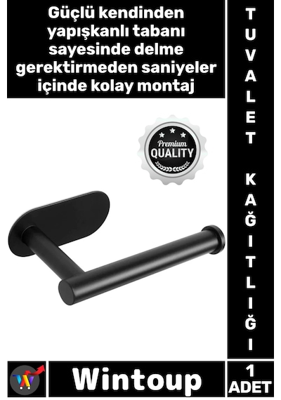 Tuvaletkağıtlığı Banyo Modern Şık Rulo Tutucu Mat Siyah Kendinden Yapışkanlı Tuvalelet Kağıtlığı Çok Renkli