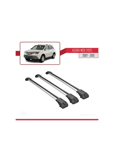 Acura Mdx Yd2 2007-2013 Arası İle Uyumlu Ace-1 Ara Atkı Tavan Barı Gri 3 Adet Bar