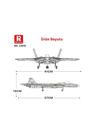 Reobrix Fighter Aircraft Russian Sukhoi Su-57 33030 Brick Yapım Seti