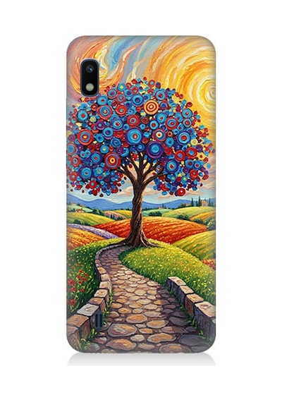Samsung Galaxy A10 Uyumlu Masalsı Renkli Yolculuk Ağacı Desenli Silikon Kılıf Çok Renkli