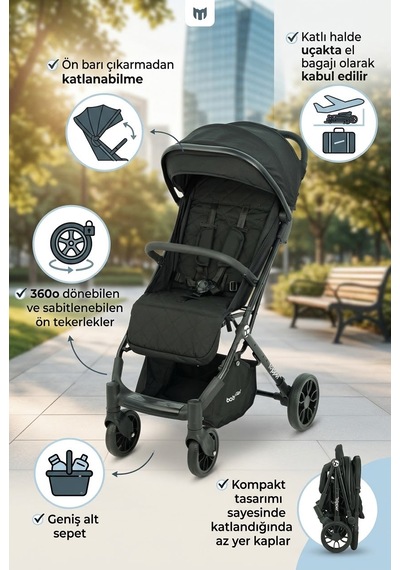 Yeni Model Kabin Boy Mini Bagaj Bebek Arabası