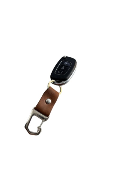 Ln Leather Gerçek Deri Askı Tokalı Yeni Nesil Deri Anahtarlık Kızıl Kahve