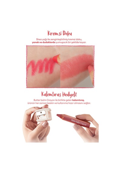 Clio Kremsi Renkli Dudak Balmı + Kalemtıraş Clio Butter Balm Crayon 005 Gallery Brown 005