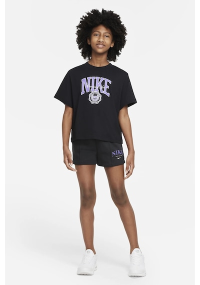 Nike Sportswear Girls Shorts Black Pamuklu Kız Çocuk Şortu Siyah Siyah