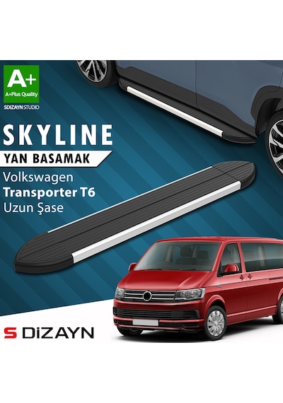 S-dizayn Vw Transporter T6 Uzun Şase Skyline Aluminyum Yan Basamak 253 Cm 2015-2019 A+ Kalite