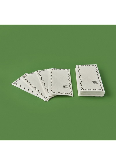 Kitchen 20'li Creme De La Creme Desen Peçete - Gri / Beyaz - 16x8 Cm Renkli