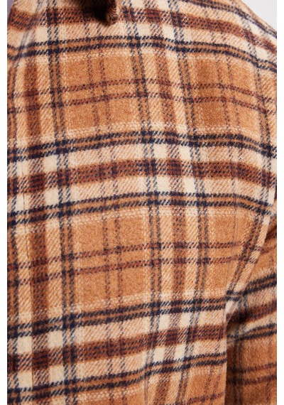 Tudors Erkek Slim Fit Dar Kesim Kareli Kışlık Oduncu Gömlek-42359 Kahverengi Tudors Erkek Slim Fit Dar Kesim Kareli Kışlık Oduncu Gömlek-42359 Kahverengi