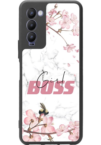 Tecno Camon 18 Sakura Girl Boss Tasarımlı Glossy Telefon Kılıfı Çok Renkli