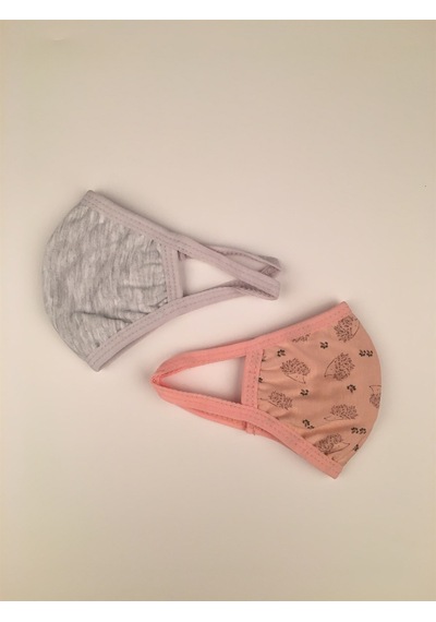Bibaby Organik Maske 2li Kirpi Pembe - Kar Melanj- 3324 Pembe
