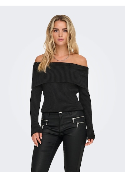 Only Onlkatia Life Ls Off Shoulder Kadın Kazak 15311830 Siyah
