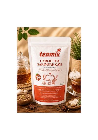 Sarımsak Çayı Garlic Tea 20 Süzen Poşet Bitki Çayı