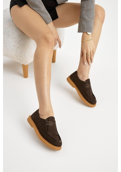 Tonny Black Termo Taban Süet Görünümlü Kadın Kahve Günlük Loafer Tbmhh030 Kahve