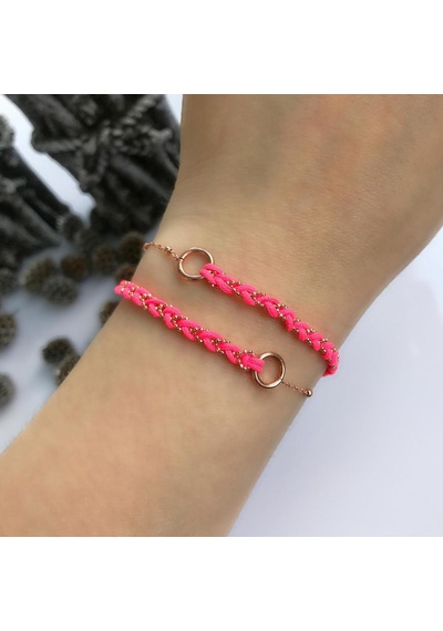 Stela Gümüş Pembe Dolamalı Bileklik
