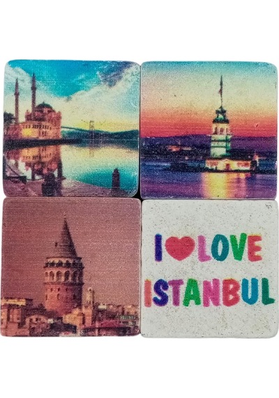 İstanbul Temalı Dörtlü Taş Magnet