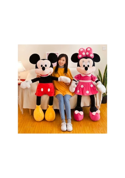 100 Cm. Dev Boy Mickey Minnie Mouse Peluş Oyuncak Fare Mini Miki Maus Pembe