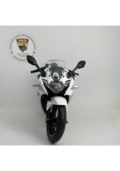 Suzuki Gsx250r 1:12 Sesli Işıklı Diecast Motosiklet Modeli - Beyaz Mavi