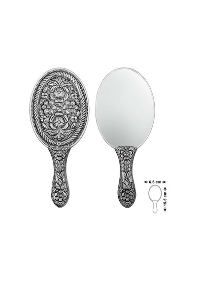 Gümüş Papatya Ve Gül Motifli El Aynası - Colorname: Gümüş / Varyantbarcode: Kr11004961 / Colorpicture: Https://www.gumush.com/img/products/t8635 Td 1.jpg