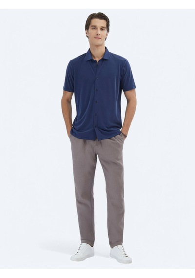 Kip İndigo Düz Regular Fit Casual Gömlek İndigo