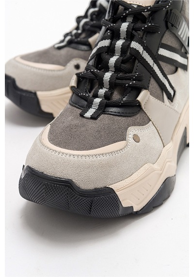 Luvishoes Clara Buz Siyah Kadın Spor Bot Buz Gri - Siyah