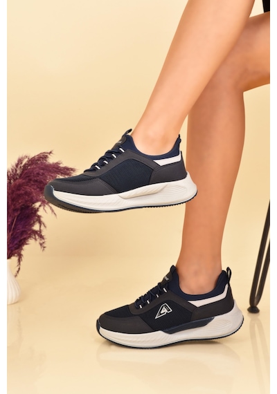 Kadın Sneaker Rahat Hava Alan Spor Ayakkabı Lacivert