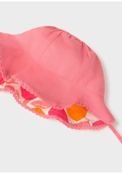 Kız Bebek Çift Taraflı Penye Şapka Pembe Pembe