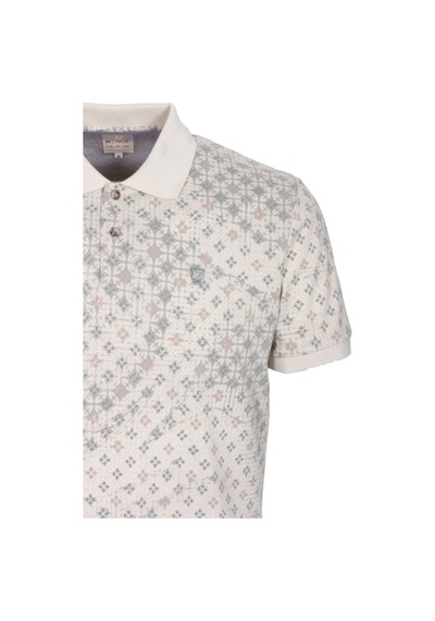 Erkek Polo Yaka Tişört Bej Slim Fit Ribanalı Kol Pamuklu Baskılı T-shirt Ncs Jeans 1252-bej Bej