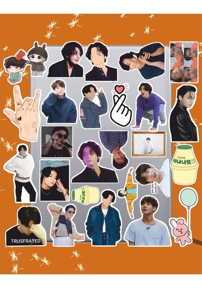 Jungkook Sticker Seti Laptop Ajanda Pc Tablet Telefon Defter Etiket Bullet Journal Diğer
