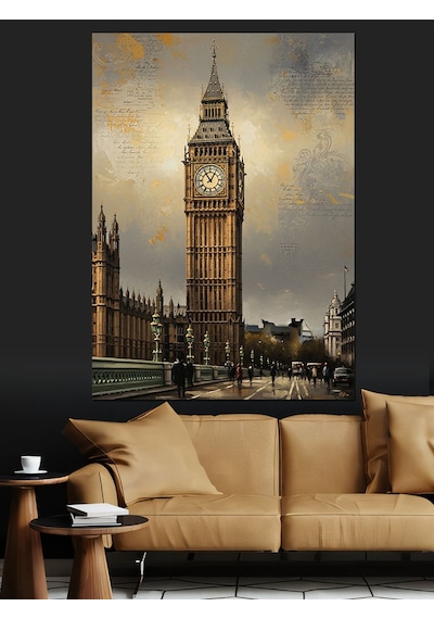 Ahşap Tablo Tarihi Londra Big Ben Manzarası