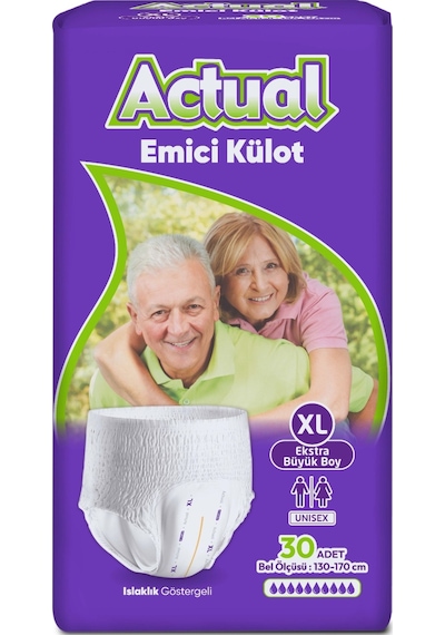 Actual Yetişkin Emici Külot İkiz Paket X Large 30'lu XL