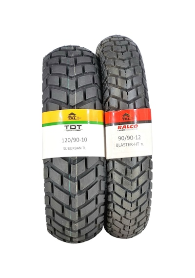 120/90-10 Ve 90/90-12 Tl Tubeless - Dubleks Lastik Takımı