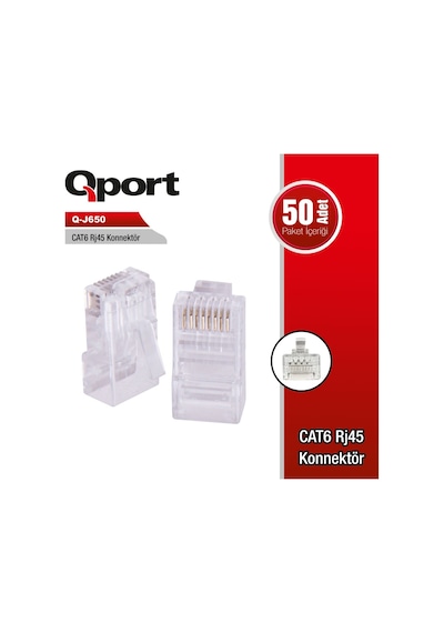 Qport Q - J650 Cat6 50 Li Rj - 45 Konnektör