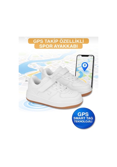 Papucumun Dünyası Çocuk Konum Bildiren Gps Takip Cihazlı Ortopedik Sneaker Beyaz