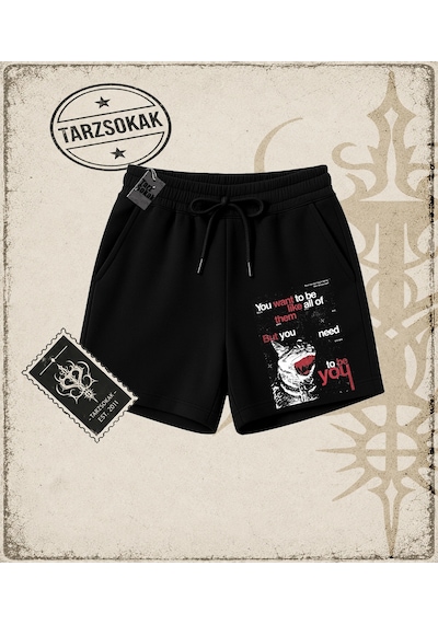 Tarzsokak Gotik & Grunge Streetwear You Want To Be Lıke All Of Unisex Şort Siyah