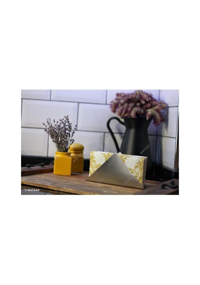 Paslanmaz Çelik Üçgen Peçetelik - Çok Amaçlı/masaüstü Dekoratif Peçetelik - 18 X 9 Cm Diğer