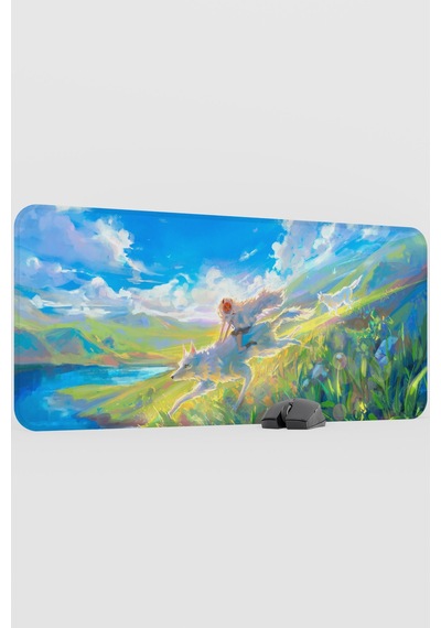 Mononoke Hime Anime V3 - 90x40 Xxl Gaming Kauçuk Kaymaz Taban Mouse Pad Fare Altlığı