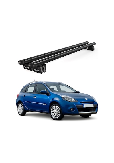 Pençe Renault Clio 3 Sport Tourer 2008-2013 Uyumlu Siyah Ara Atkı Port Bagaj Tavan Barı