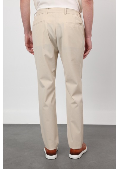 İmza Krem Yan Cep Kendinden Desenli Gofreli Jogger Slim Fit Esnek Pantolon 1003260177