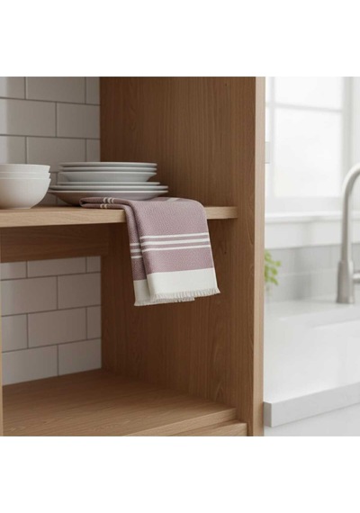 Pamuklu , Püsküllü , Yüksek Emiş Güçlü El Ve Kurulama Bezi Mutfak Havlusu 30 X 50 Cm - Kiremit Kiremit
